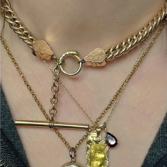 62.32 Gram Antique Gold Filled Albert Watch Curb Chain with T-Bar- 15.5” - Picture 3 of 14